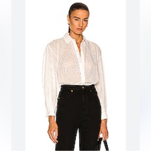 Nili Lotan White Eyelet Blouse - Picture 2 of 10